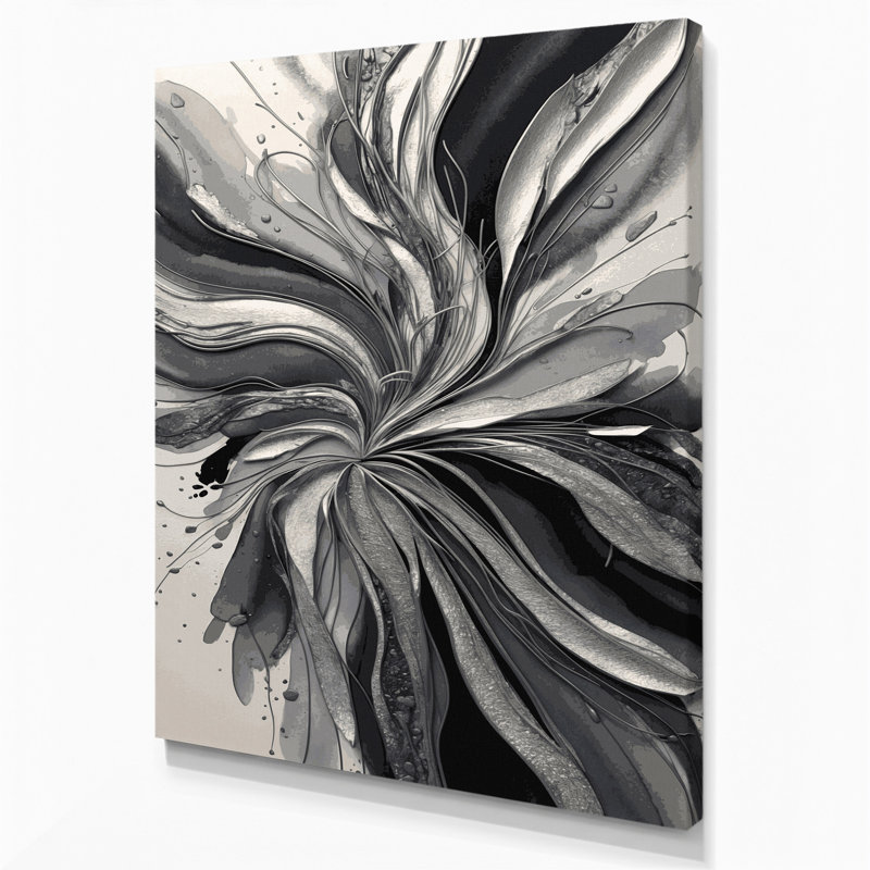 Aquarelle abstraite 30, art mural sur toile grise, H 24 po x l 36 po