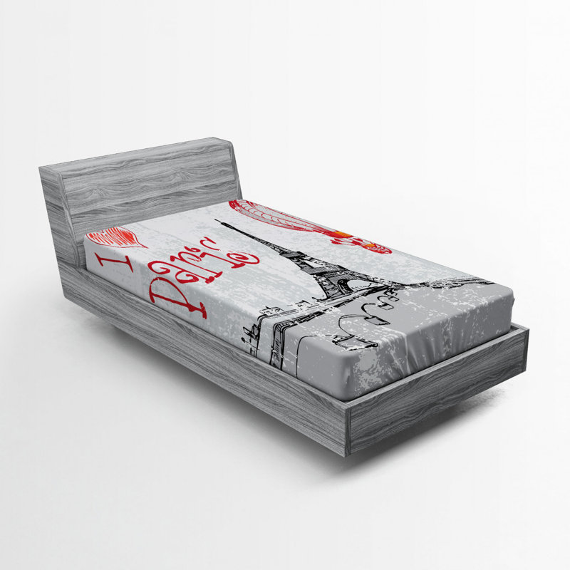 Drap-housse en microfibre Tour Eiffel, Simple