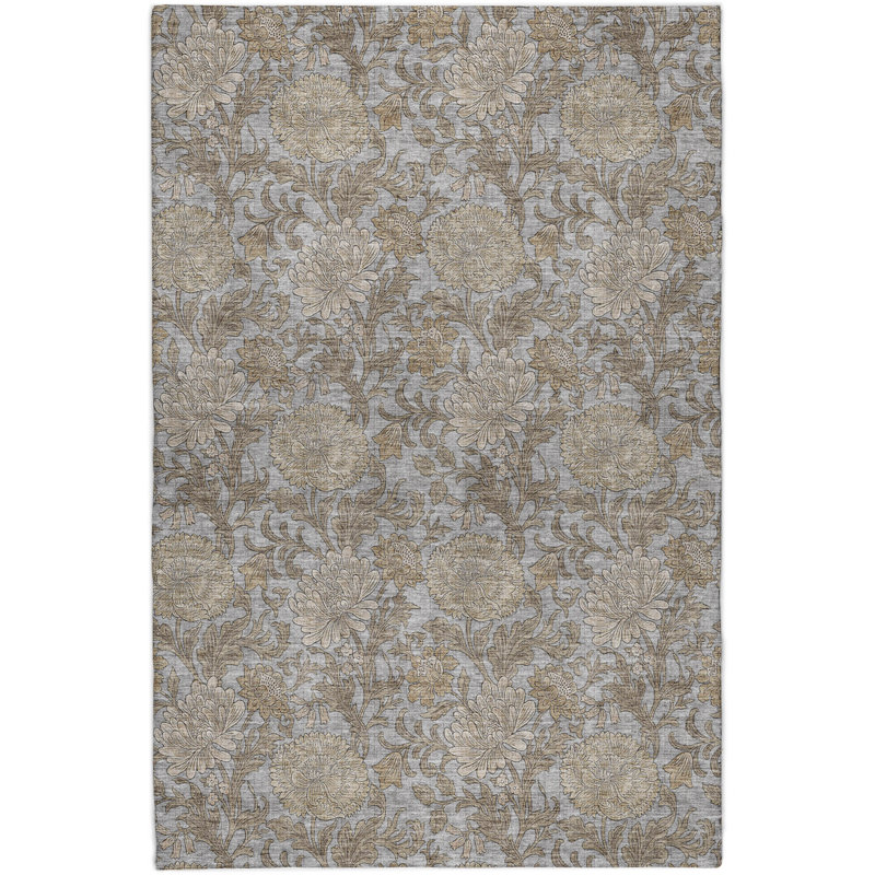 Tapis à poil long de qualité supérieure lavable à la machine ADS677, Gris, 8 pi x 10 pi