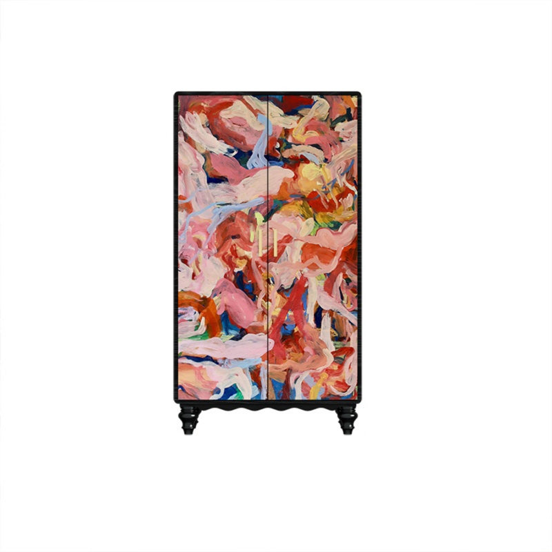 Garde-robe moderne pour chambre double, Noir / rouge