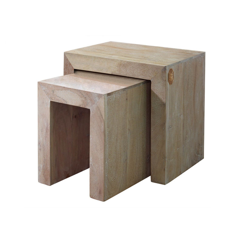 Nature Solid Wood Sled Nesting Tables