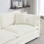 Canapé en U avec repose-pieds double, tissu chenille haut en blanc pour plus de confort, modulaire rembourré, rembourrage en éponge en forme de U