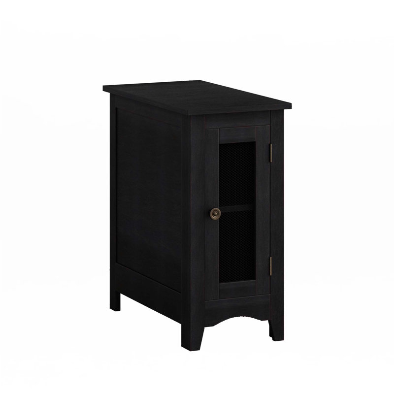 Rectangle Narrow Accent Side Table, Black
