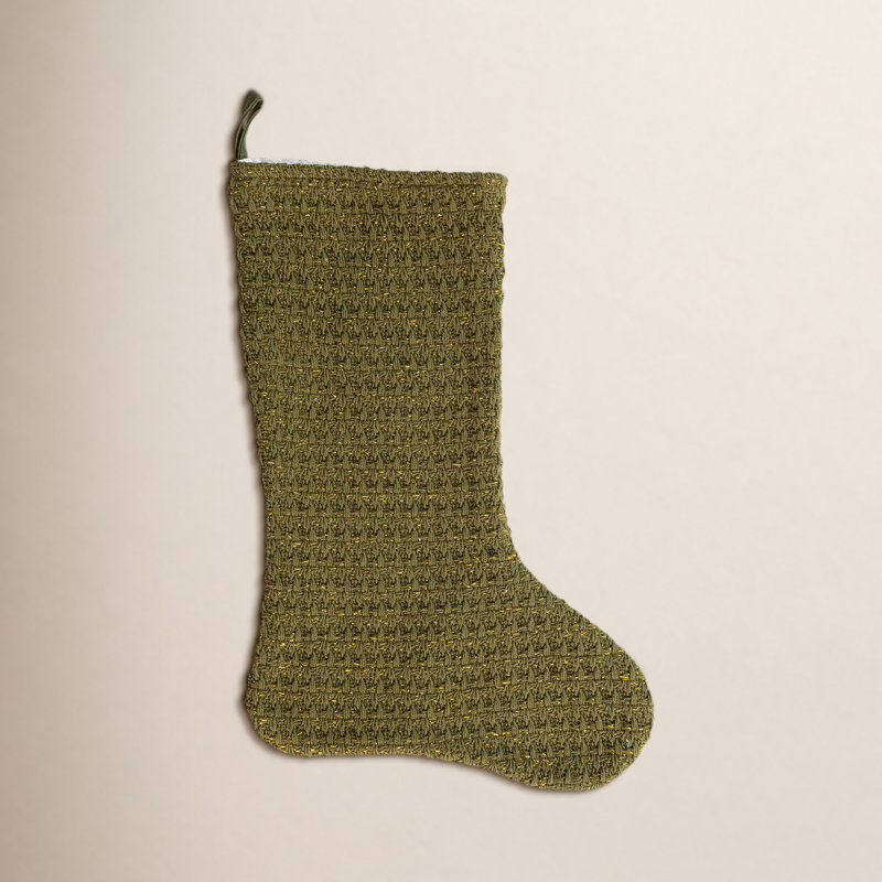 Chaussette de Noël en mélange de coton, Vert