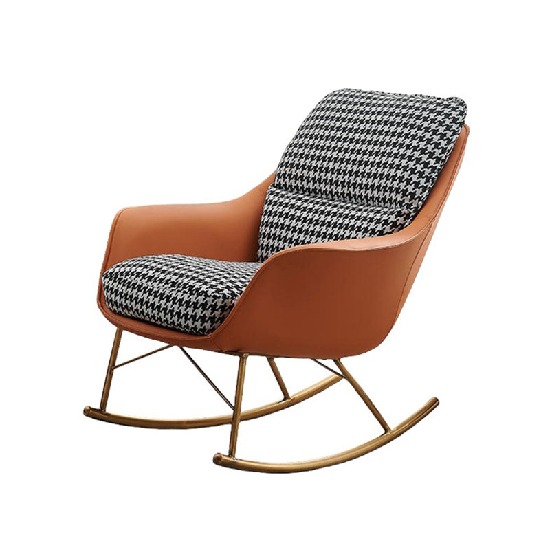 Chaise berçante confortable avec design ergonomique, Noir / orange