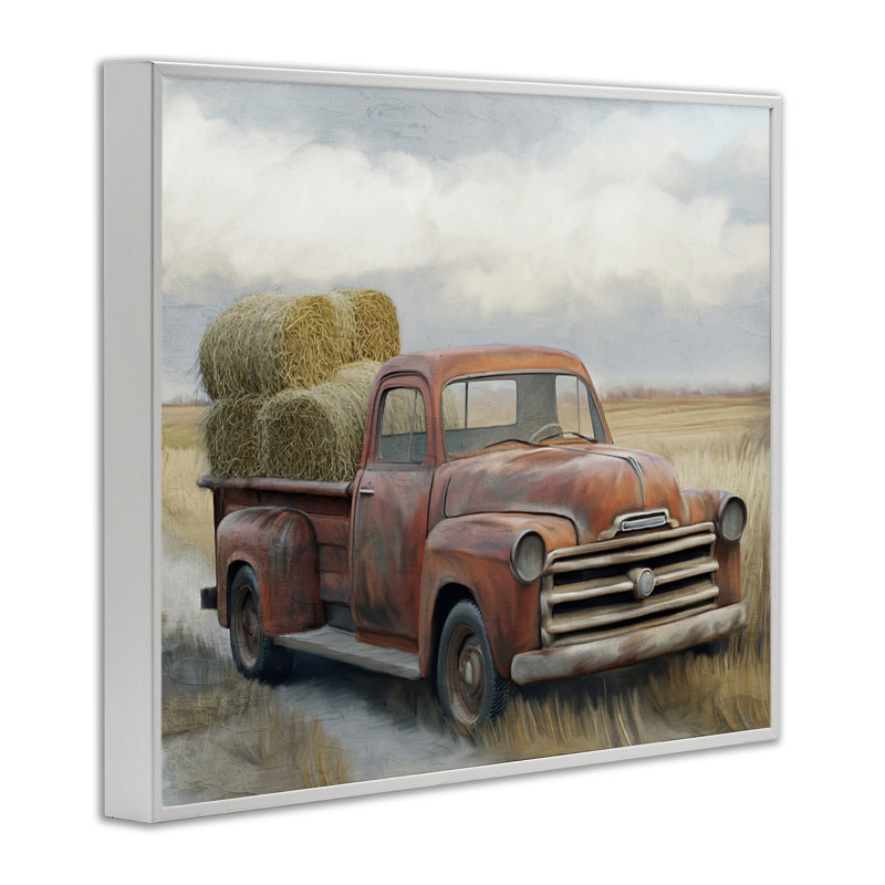 Giclée encadrée de Hay Farm, par Kim Allen, H 11 po x l 14 po, Estampe numérique encadrée blanc bord de mer