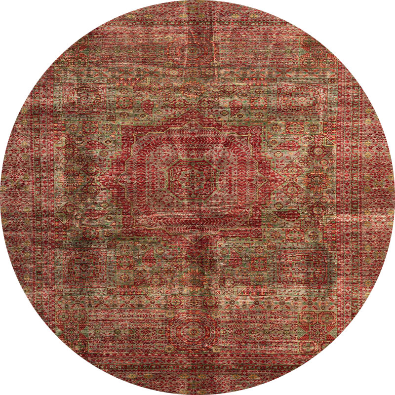 Tapis brun Southwestern, Rond 5 pi