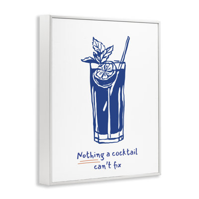 Nothing A Cocktail Can't Fix Framed Giclee Art, design by Lettered and Lined
