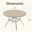 Table de salle à manger d'extérieur ronde pour 4-6 personnes, table de salle à manger toutes saisons en métal avec trou pour parasol