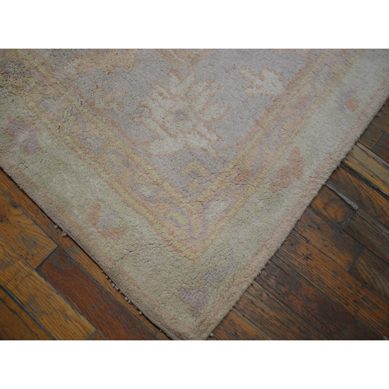 Light Decorative Washed Out Yellow Color Antique Indian Cotton Agra Rug