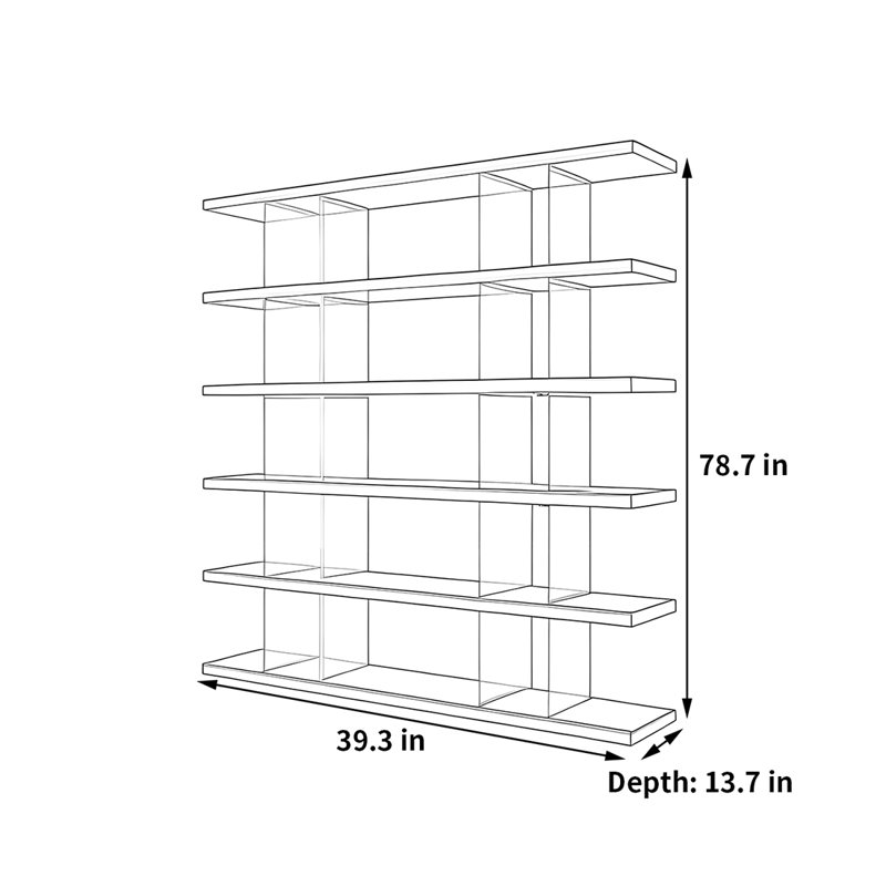Une bibliothèque au charme moderne, H 78,7 po x l 39,3 po x P 13,7 po