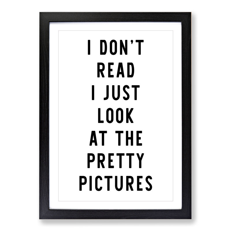 Don't Read - Picture Frame Typography, Black, 90cm H x 65cm W x 2cm D