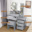 Ensemble de coiffeuse avec tabouret et miroir Dannyell-938378914