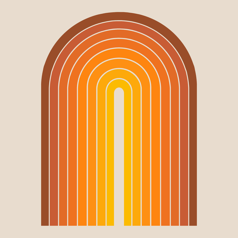 «Color Poems Gradient Arch Sunset», reproduction sur toile tendue, L 36 po x H 36 po