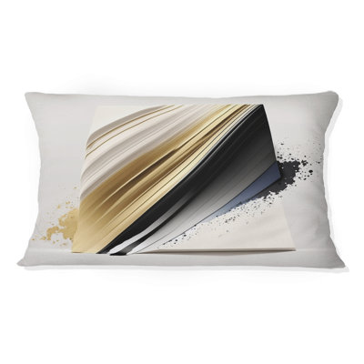 Coussin décoratif noir et doré Cubic Expression IV - Abstract Cubism