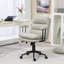 Chaise de bureau en similicuir, chaise de bureau, chaise de bureau avec roulettes pivotantes, hauteur réglable, rembourrage à deux niveaux, gris clair-97791850