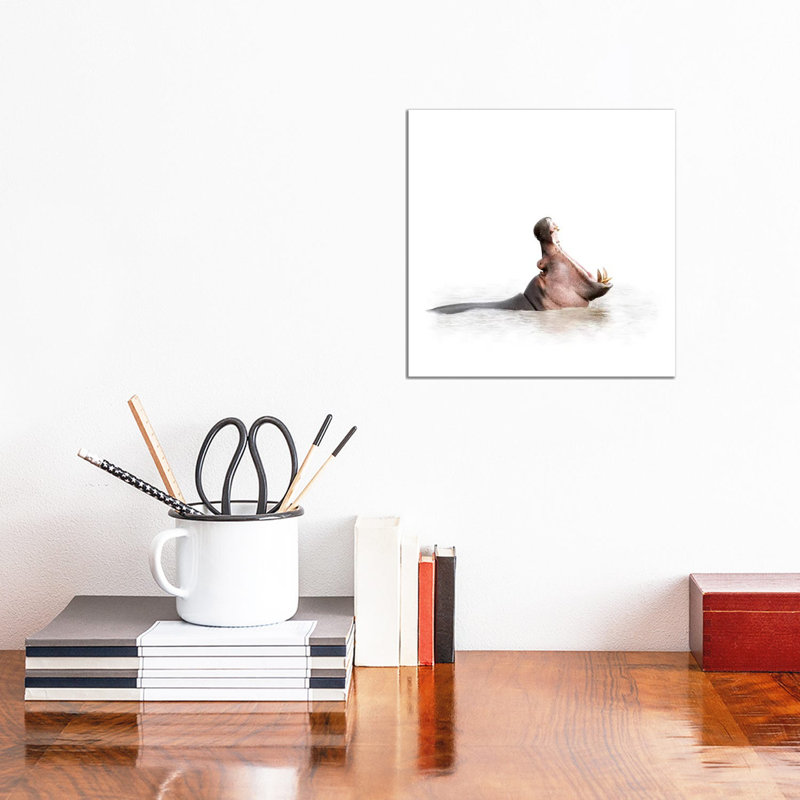 Hippo Mouth Wide Open Isolated On White by Susan Richey - Gallery-Wrapped Canvas Giclée on Canvas, Wrapped Canvas