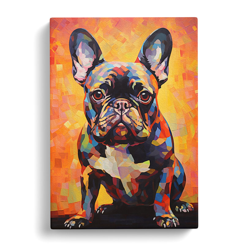 French Bulldog Hard Edge No.2 - Wrapped Canvas Print, 76cm H x 50cm W x 3cm D