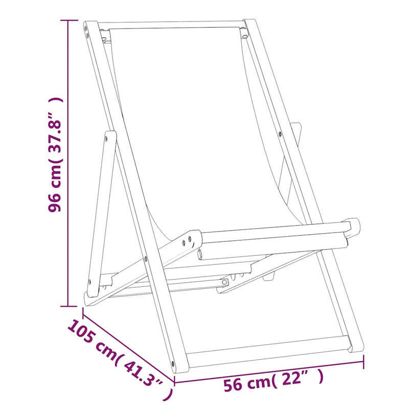 Kingston Deck Chair Teak 56x105x96 cm, Cream