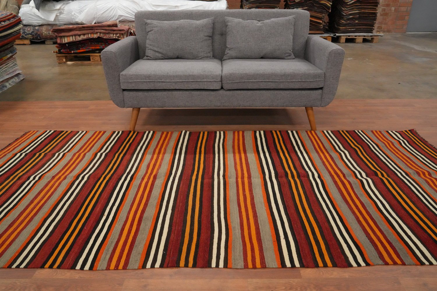 Isabelline Colorful Striped Kilim Area Rug 5x10 for a Vibrant Living ...