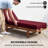Red 4 Inch Thick Outdoor Chaise Lounge Cushion, 21 x 72 Inch Weather Resistant Patio Chair Pad with Fastening Ties