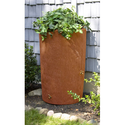 Good Ideas 90 Gallons Plastic Drainable Dual Overflow Planter Rain Barrel