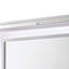 Miroir de commode Lin avec lumières DEL, cadre en bois massif blanc 47 pouces