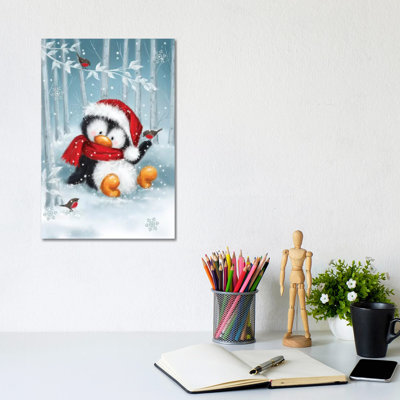Penguin I by MAKIKO - Wrapped Canvas Print