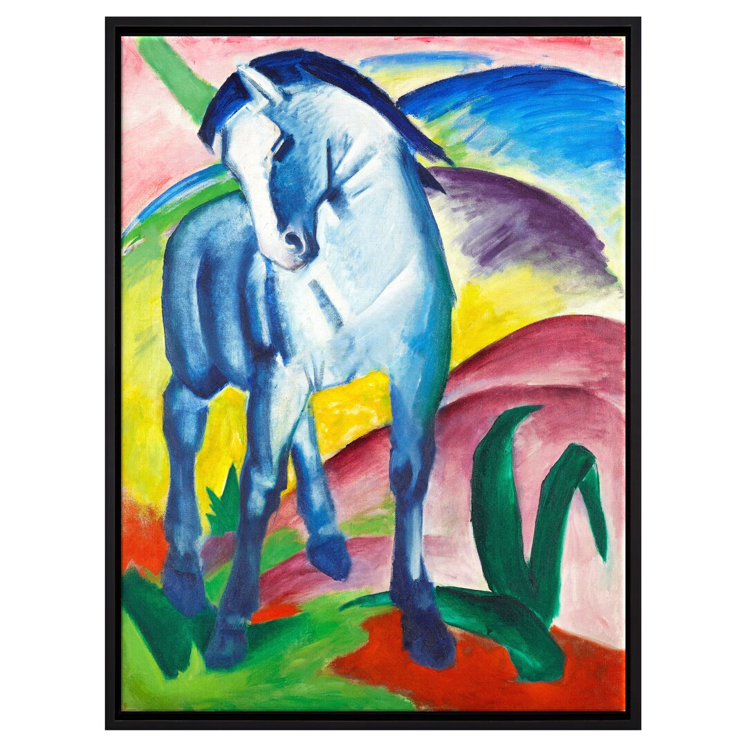 Gerahmtes Leinwandbild Blue Horse von Franz Marc