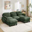 Canapé Cloud U en forme de U avec 2 repose-pieds amovibles et tissu chenille-1208357828-1208357827