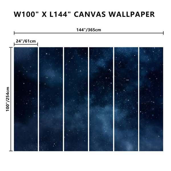 Ivy Bronx Peel and Stick Wallpaper Wall Mural Night Sky Stars soft ...