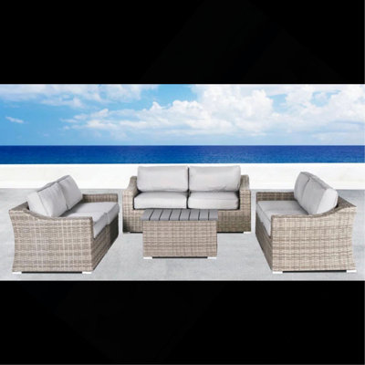 Ensemble 7 pièces de canapé de patio en osier avec coussins 7 pièces confortablement assemblés