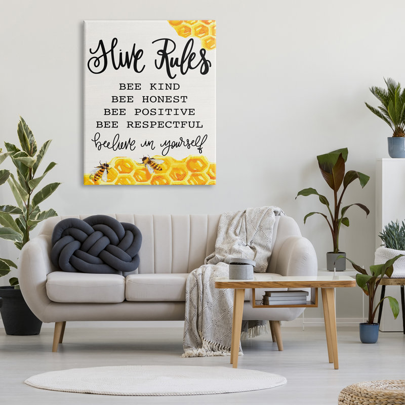 Conception d'art sur toile Hive Rules Bee, H 48 po x l 36 po x P 1,5 po