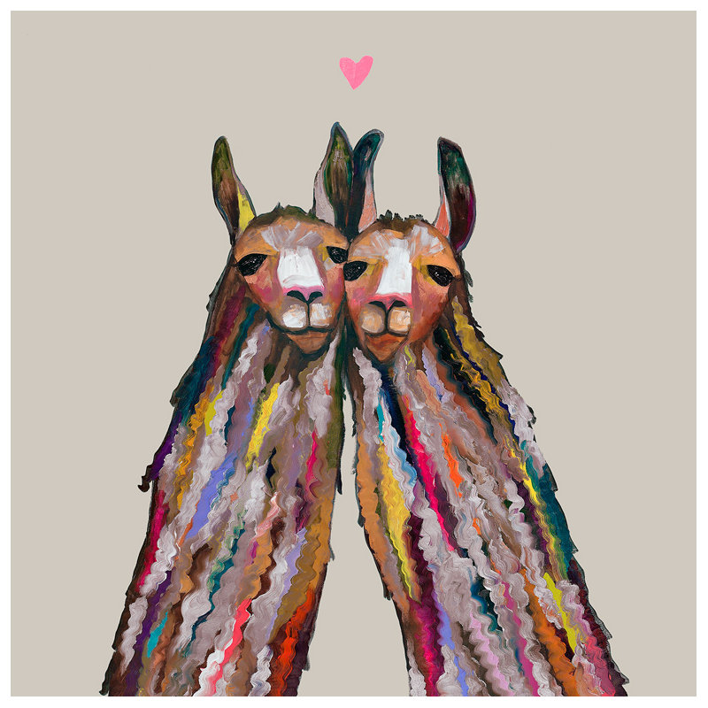 « llama love »-impression sur toile tendue