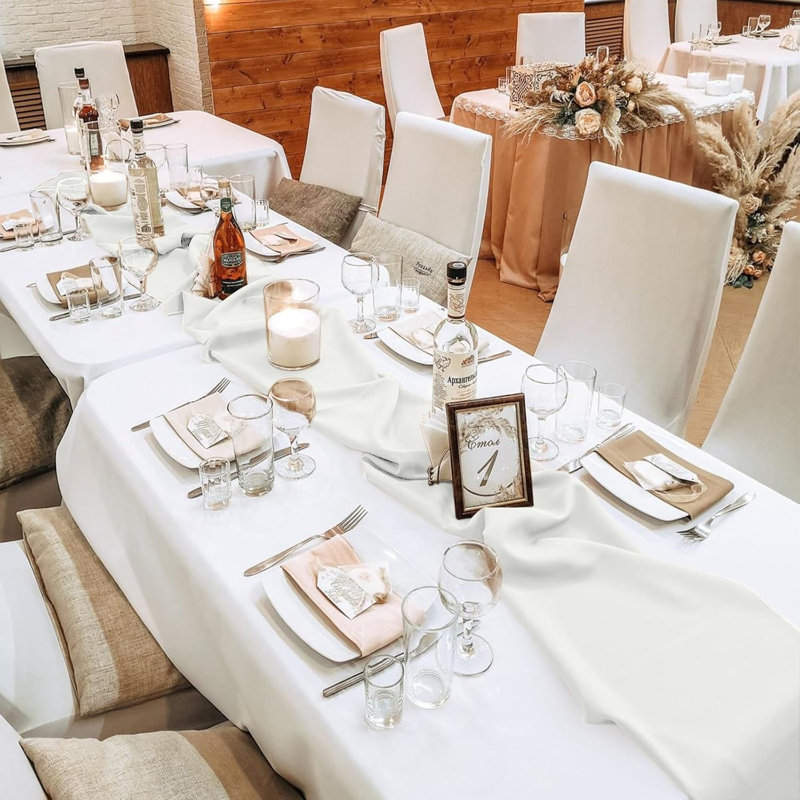 Ensemble de 10 drapeaux de table en mousseline de soie blanche, drapeaux de table de mariage, mousseline de soie, mousseline romantique