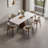 Rectangular Rock Slab Solid Wood Dining Table-594797921