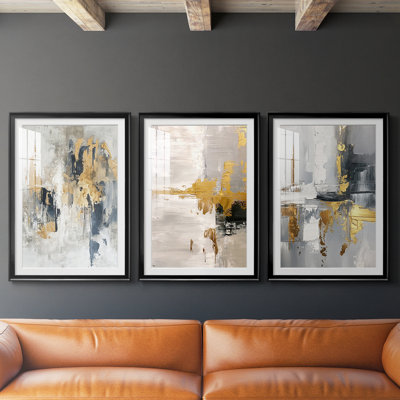 ABSTRACT Series CDXC - Impression sur mesure encadrée de qualité supérieure - 3 pièces