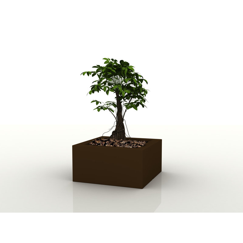 Land Resin Pot Planter, 11.75" H x 23.5" W x 23.5" D, Bronze