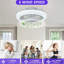 Ventilateur de plafond de 18 pouces avec télécommande RVB, ventilateurs de plafond à DEL intelligents avec télécommande / contrôle d'application