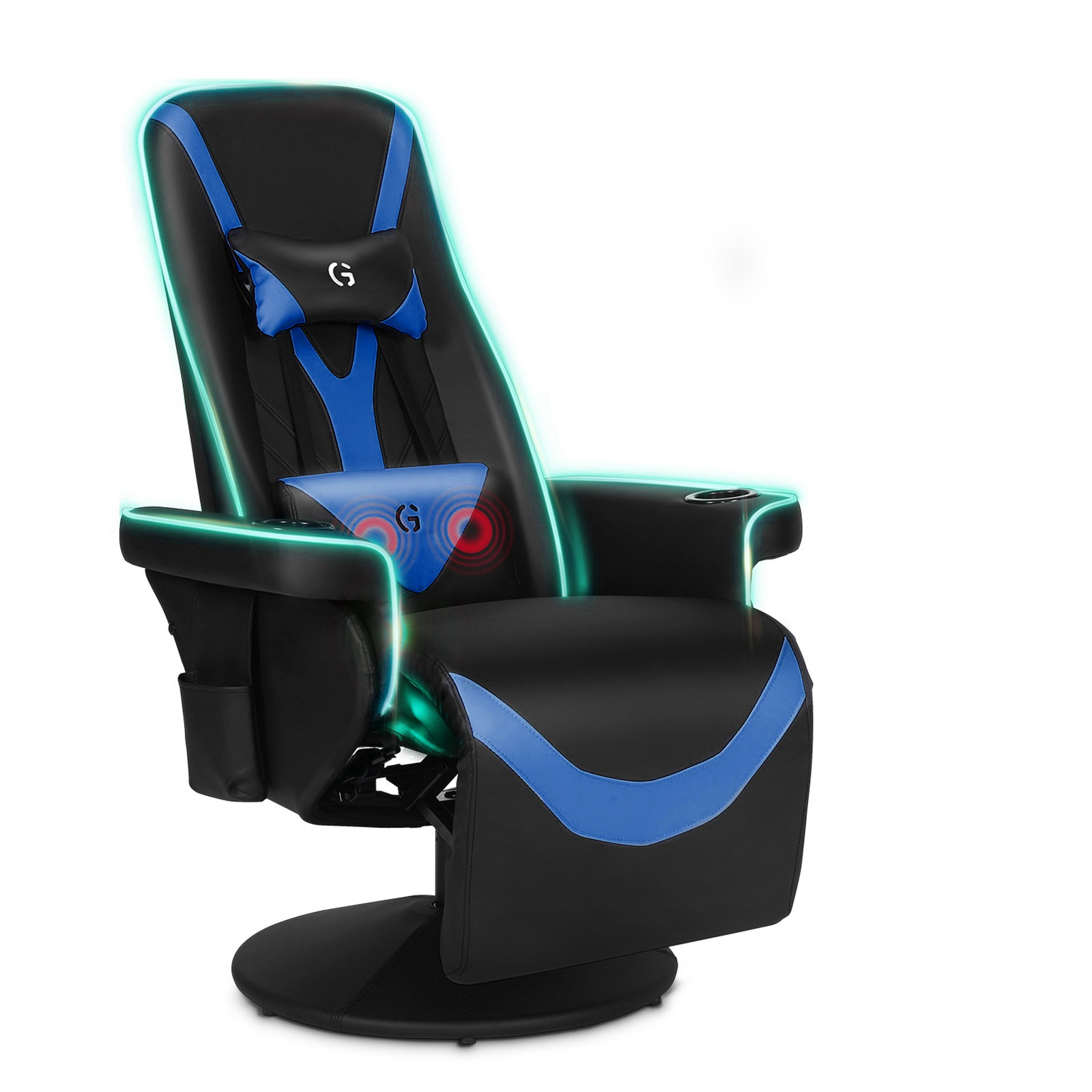 MoNiBloom Massage Gaming Recliner Chair with Speaker, Gaming Chair