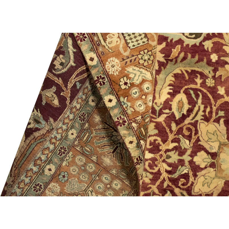 High-Quality Hand-Knotted Red And Gold Area Rug