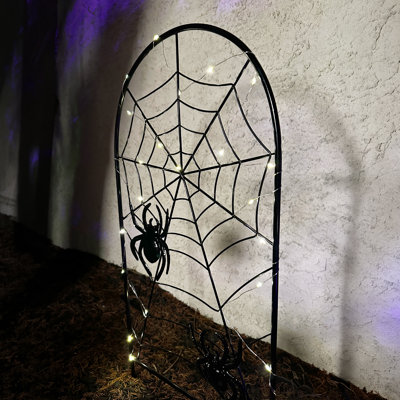 Haunted Hill Farm 31-In LED Spiderweb with Stake Halloween Decoration