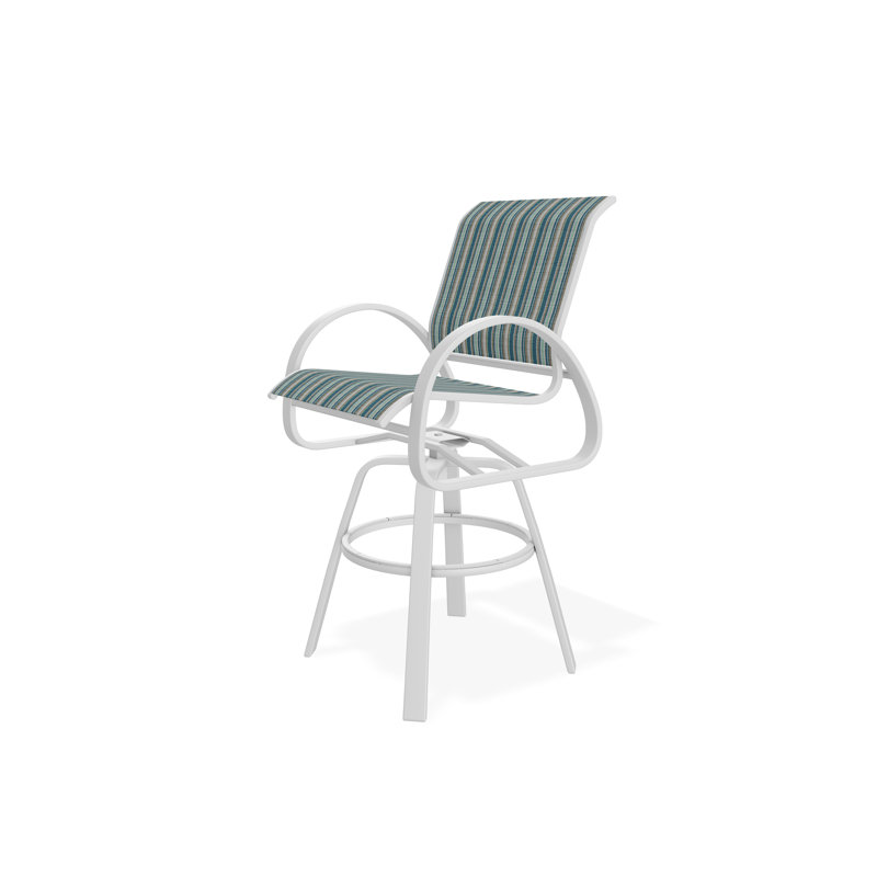 Chaise de café pivotante en aluminium Aruba II, Blanc, Cole, 29