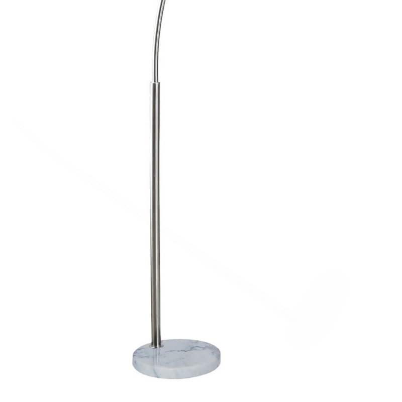 1Pc Arch Lamp Chrome Metal Polished Stem Base Floor Lamp Contemporary Style
