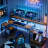 Minaya 71.5" W LED Gaming Desk with Power Outlet, L-Shaped Computer Desk with Monitor Stand-469351373