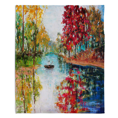 Couverture de sherpa doux à l’automne début du matin serenity
