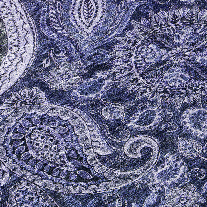 Carmina Blue Washable Indoor-Outdoor Rug - , 5' x 7'6"