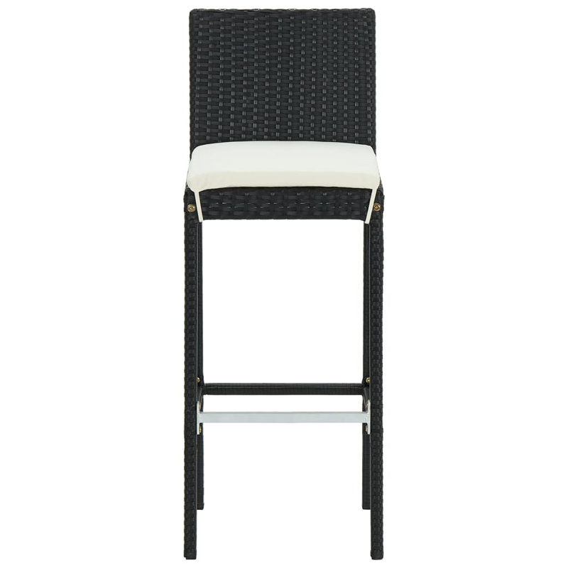 Tabouret de bar 29,9 "avec coussin Ahnalee, Noir, Blanc