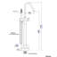 Robinet de baignoire autoportant en métal avec douche à main - aspect noir mat 44,32 po Profondeur, 8,07 de largeur, 6,8 de hauteur pour le corps entier