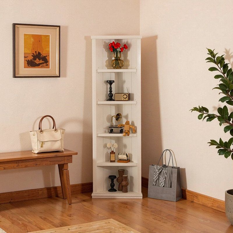 2-Piece Modular 5-Tier Bookcase Set – Space-Saving Vertical Storage Solution